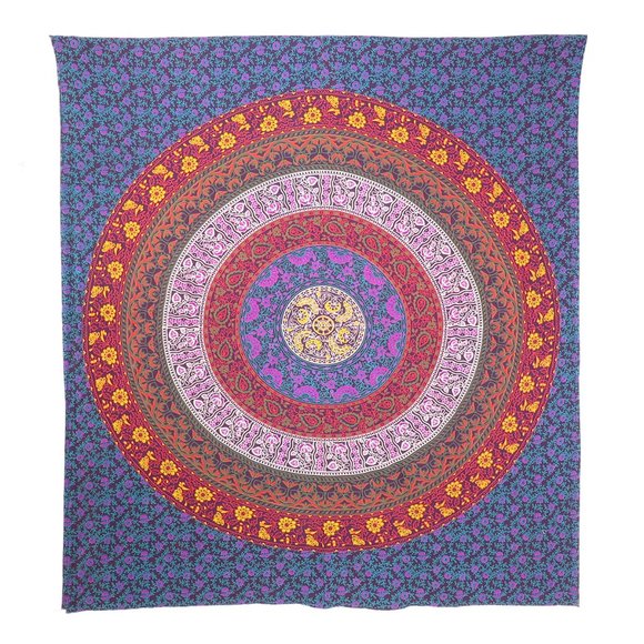 Oussum MultiColor Cotton Boho Mandala Tapestry for Home Decoration - Picture 3 of 3